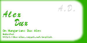 alex dux business card